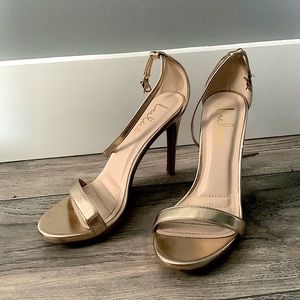 Gold Strappy Heels